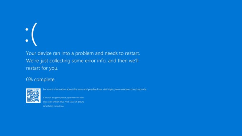 Blue Screen of Death on Windows 10