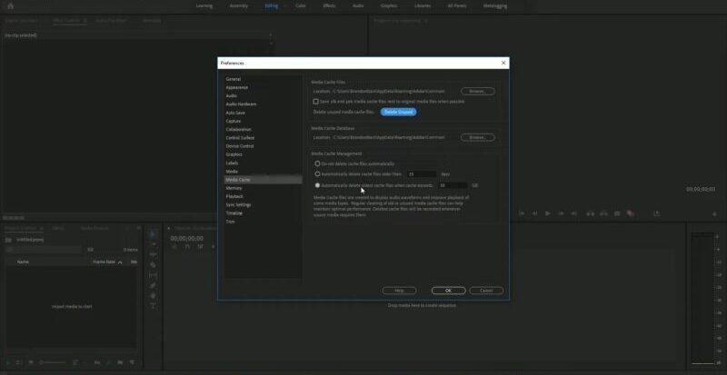 Premiere Pro - How to Clear Cache